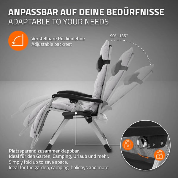 Verstellbarer Campingstuhl mit klappbarem Design und verstellbarer Rückenlehne