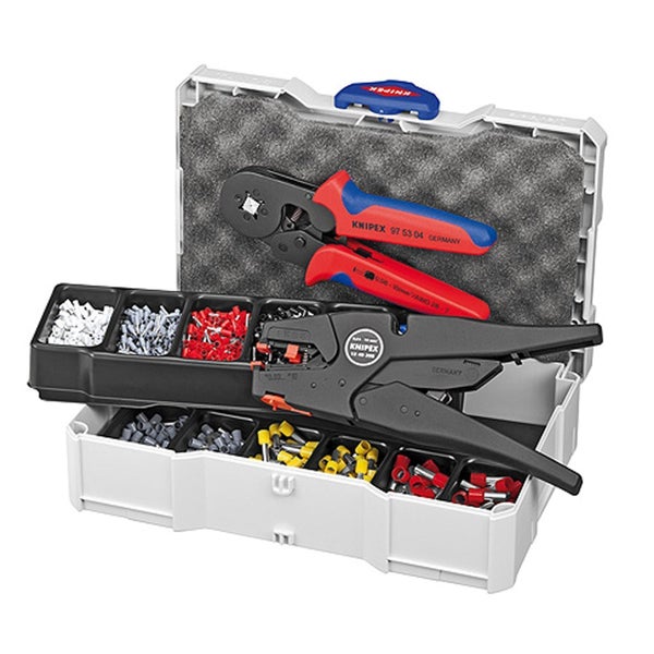 Knipex Aderendhülsen-Set mit Crimpwerkzeugen und Aderendhülsen in Sortimentskoffer