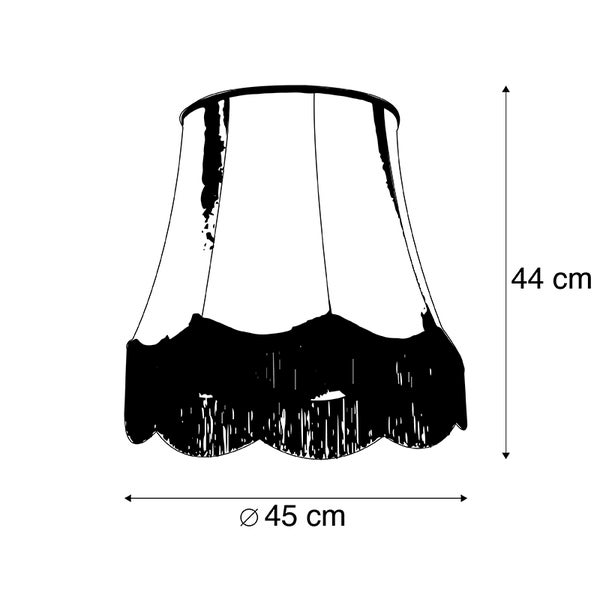 Seidenlampenschirm schwarz mit grau 45 cm - Granny