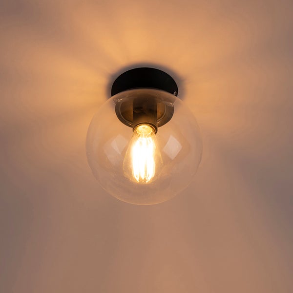 Deckenleuchte mit klarer Glaskugel und Glühbirne