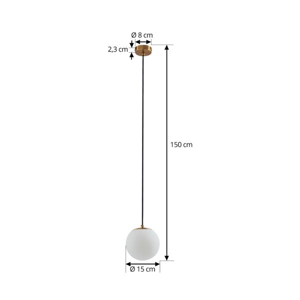 Lucande Pendelleuchte Bidolo in Gold / Messing aus Glas (1 flammig, E14) - Hängelampe Esstischlampe Hängeleuchte Badezimmerleuchte