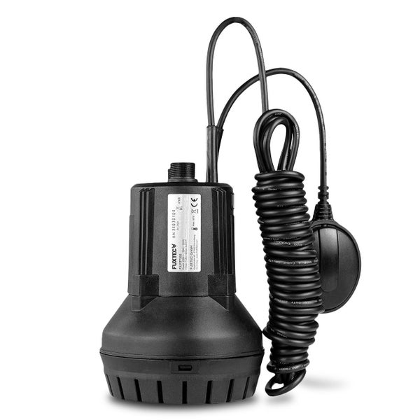 FUXTEC Tauchpumpe FX-RTP350 mit Schwimmerschalter und Anschlusskabel für Klarwasser und Schmutzwasser.