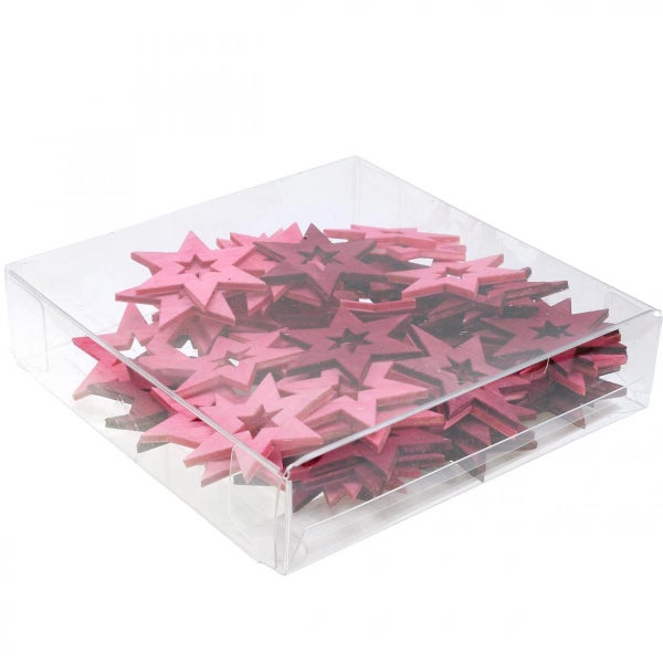 Dekorative Holzsterne in transparenter Box