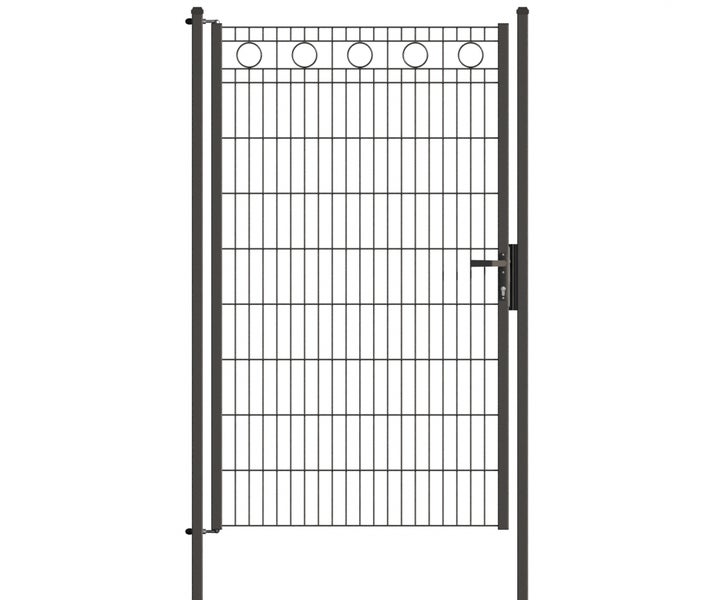 Gartentor aus Metall mit Drahtgitterfüllung