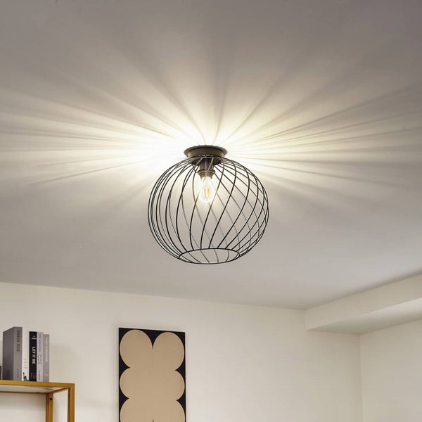 Lindby Deckenlampe Danika (Modern) in Schwarz aus Metall (1 flammig, E27) - Deckenleuchte Lampe Wohnzimmerleuchte
