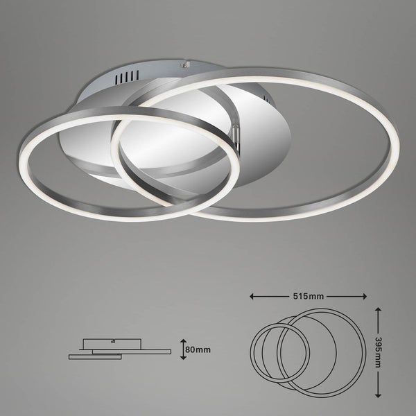 LED Deckenleuchte dimmbar Memoryfunktion Drehbar Ø30cm 40W silber Briloner