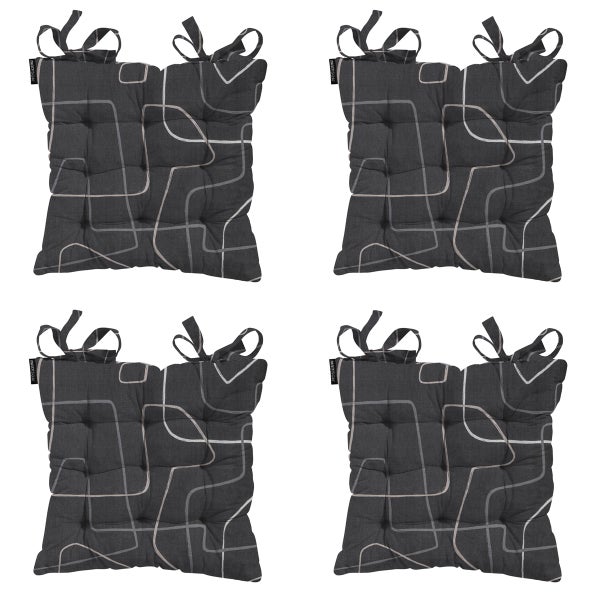Sitzkissen Tuscany Joah grau - Ca. 46x46 cm - 4er-Set