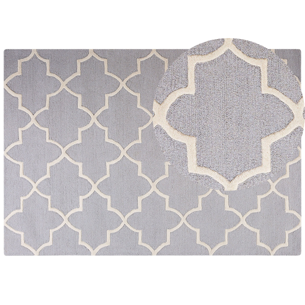 Teppich SILVAN Hellgrau 160 x 230 cm Wolle