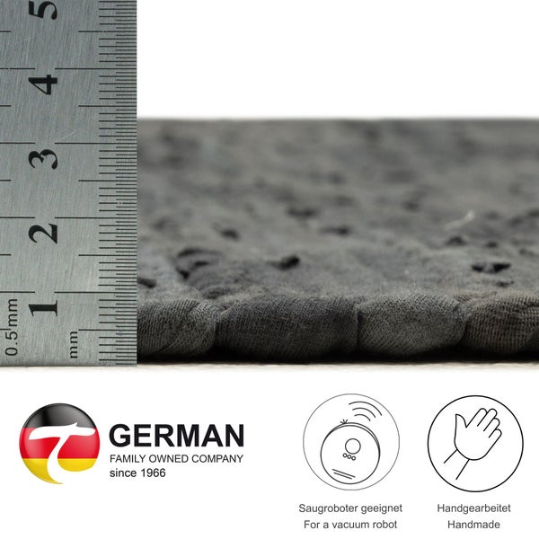 Handgewebter Fleckerlteppich aus Baumwolle Chindi Anthrazit 120x180 cm