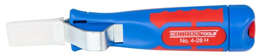 WEICON Kabelmesser No. 4-28 H | mit  2-Komponenten-Griff  inkl. Hakenklinge und Schutzkappe | Arbeitsbereich 4 - 28 mm Ø | 1 Stück