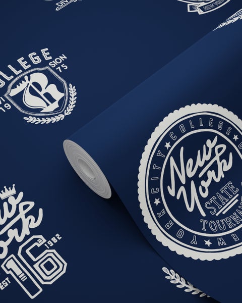 Tapetenrolle mit College-Motiven