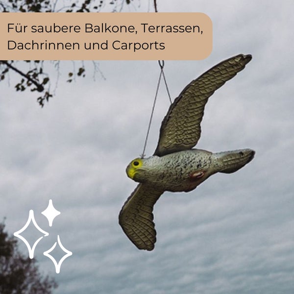 Attrappe eines fliegenden Falken zur Vogelabwehr