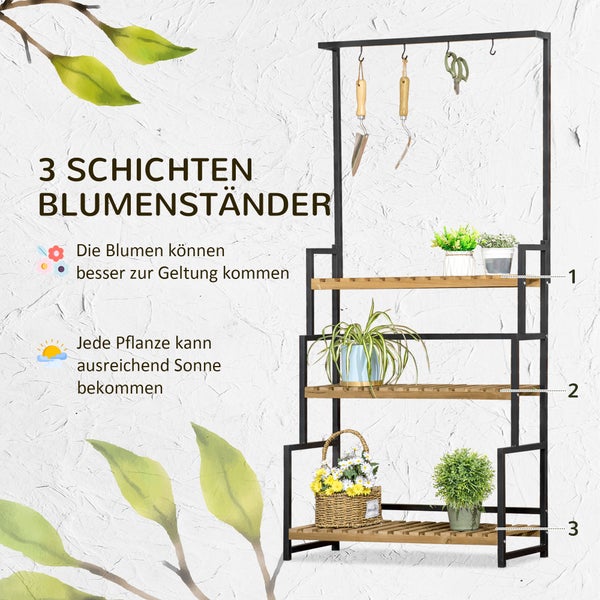 Hängehaken zur Aufbewahrung von Gartengeräten und Aufhängen von Blumenampeln