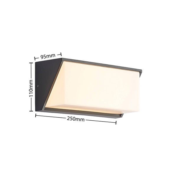 Lindby LED Wandleuchte außen Malim (Modern) in Schwarz aus Aluminium (1 flammig, ) - Außenwandleuchten Wandlampe Led Außenlampe Outdoor für Außenwand/Hauswand Haus Terrasse & Balkon
