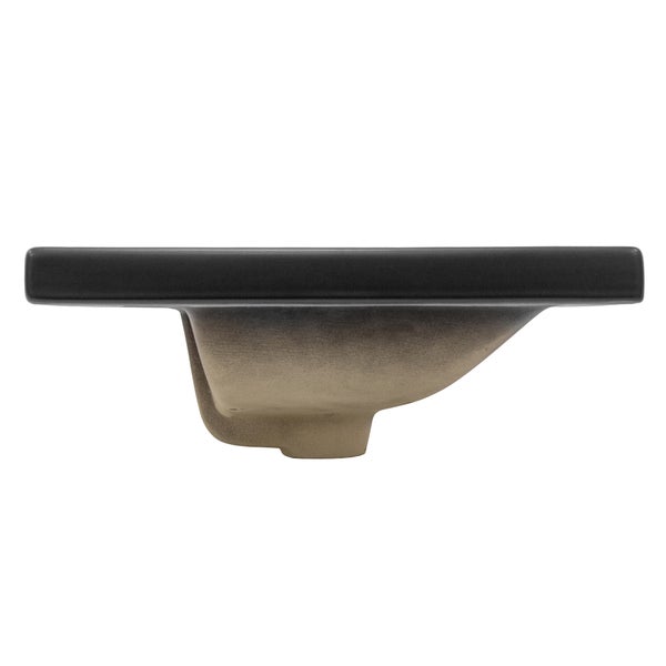 ML-Design Waschbecken aus Keramik in Schwarz matt 52,5x21x45 cm mit Ablaufgarnitur, Eckige Einbauwaschbecken mit Hahnloch und Überlauf, Aufsatzwaschbecken Einbauwaschtisch Waschschale Handwaschbecken