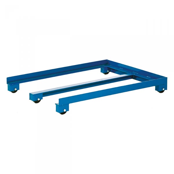 Kongamek Palettenwagen in blau 150mm hoch 1000kg Tragkraft für EUR-Paletten 1200x800mm