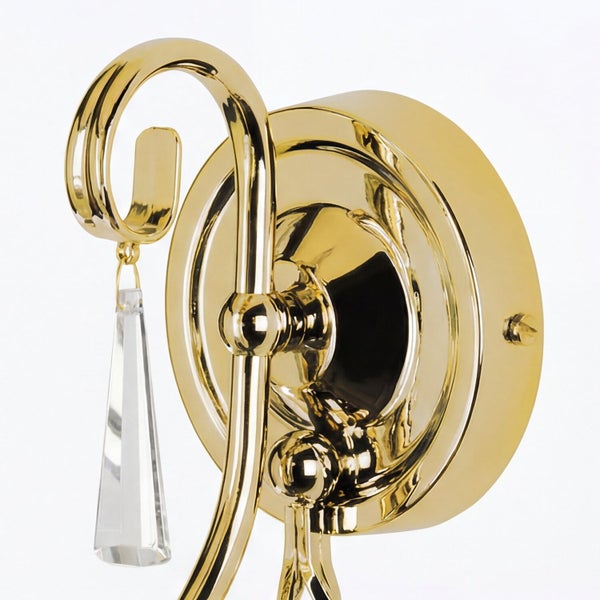 Wandleuchte mit klarem Kristallanhänger