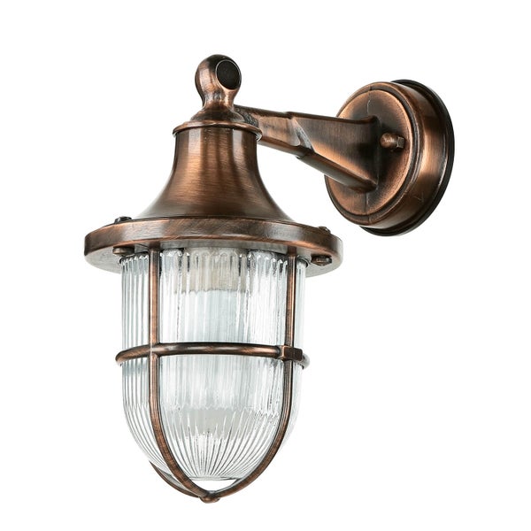 Wandleuchte mit geriffeltem Glas und Metallelementen