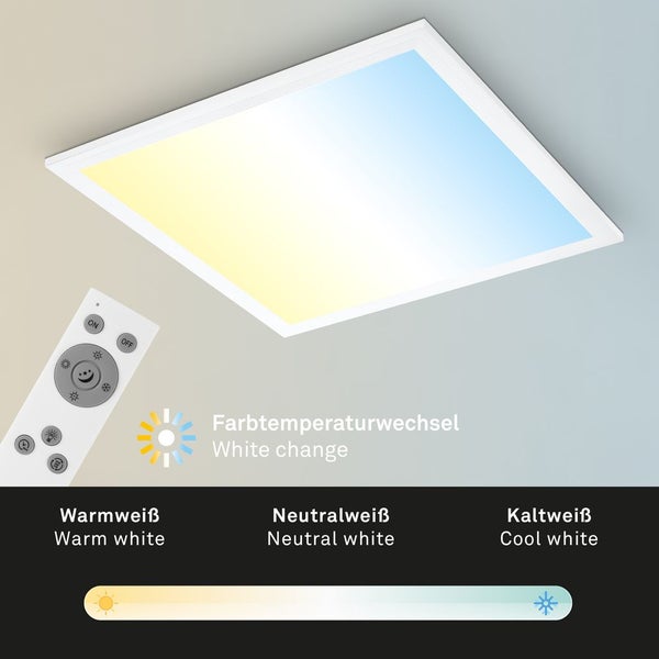 LED Panel CCT Deckenleuchte Deckenpanel Fernbedienung dimmbar 38x38cm Briloner