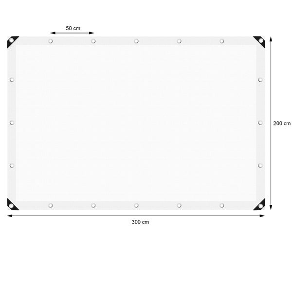 ECD Germany Abdeckplane Gewebeplane mit Ösen 2x3 m 6m² 180g/m² Weiß aus Polyethylen Schimmelresistent Wasserdicht Reißfest Schutzplane Bootsplane Gartenplane Holzplane Plane für Gartenmöbel Pool Auto