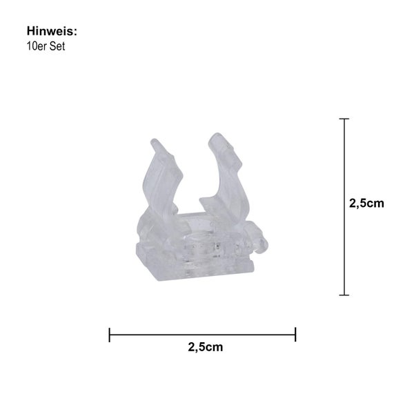 Kunststoff Befestigungsclip, 2,5 cm, 10er Set