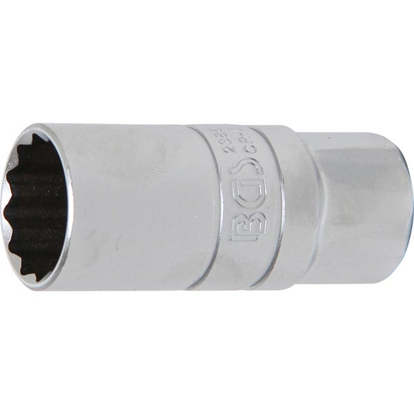 BGS Zündkerzen-Einsatz mit Haltegummi Zwölfkant Antrieb Innenvierkant 12,5 mm (1/2) SW 21 mm - 2386
