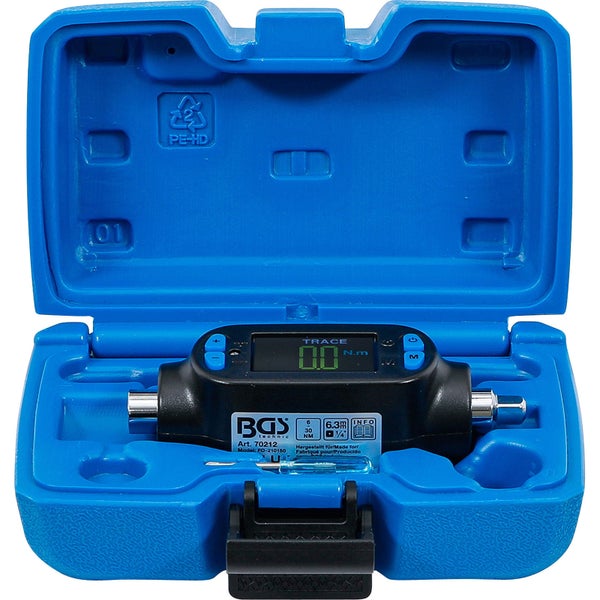 BGS Digitaler Drehmoment-Adapter 6,3 mm (1/4) 6 - 30 Nm - 70212