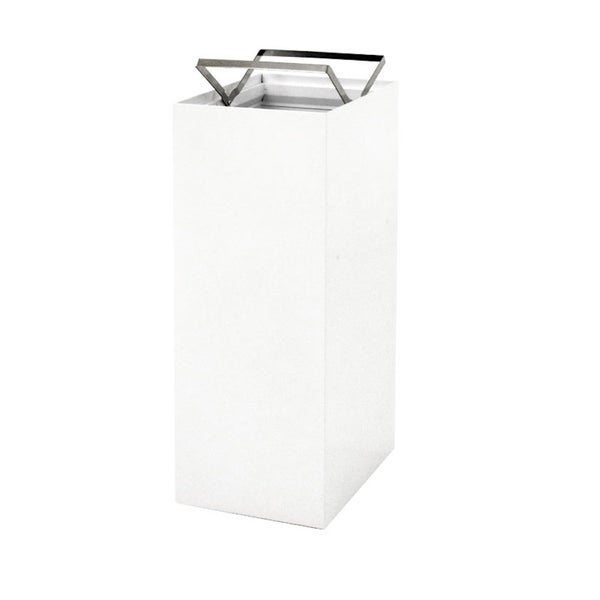 PROREGAL Robuste & Modulare Abfalltrennanlage 60 Liter HxBxT 70 x 26 x 3 x 33,5 cm Inkl. Verbindungsstücke Weiß