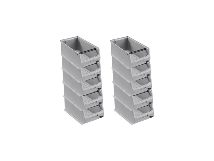 PROREGAL Graue Sichtlagerbox 4.1 Mit Griffstange HxBxT 15 x 20 x 35 cm 7,2 Liter Sichtlagerbehälter Sichtlagerkasten Sichtlagerkastensortiment Sortierbehälter
