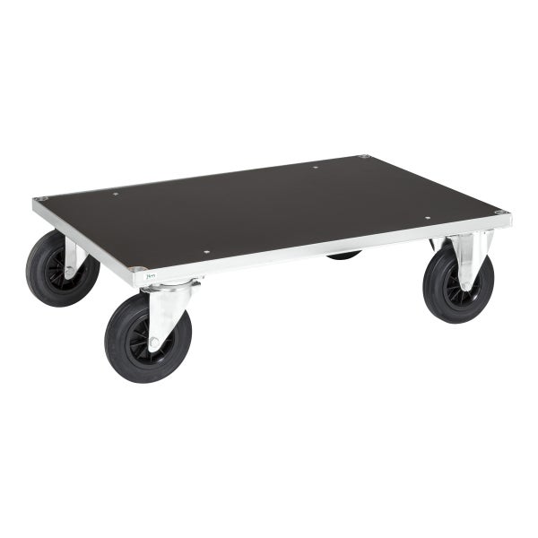 Rollbrett mit schwarzer Platte und vier Rollen