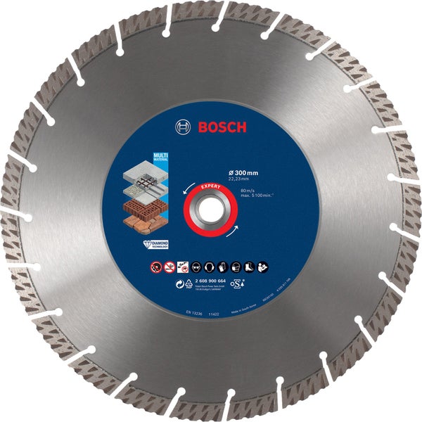 Bosch Expert MultiMaterial Diamanttrennscheiben 300 x 22,23 x 2,8 x 15 mm - 2608900664