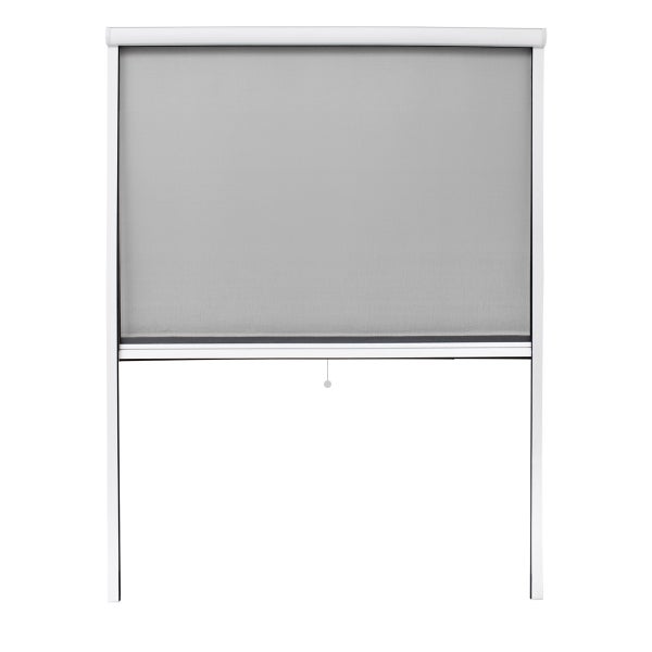 ECD Germany Fliegengitter Insektenschutzrollo für Fenster - Weiß - Witterungsbeständig - 130 x 160 cm - Fiberglas Fliegengitternetz - Insektenschutz Insektenschutztür Fensterrollo Mückenschutz Schutz