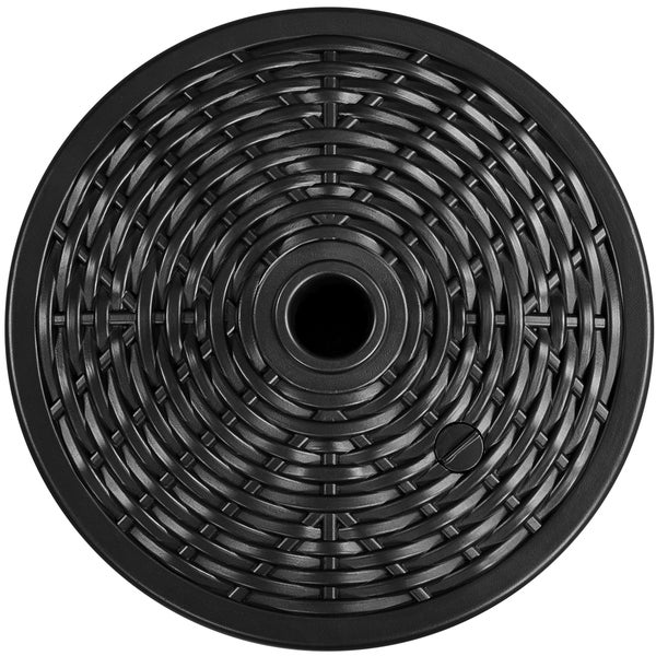 Runder Sonnenschirmständer aus Kunststoff mit Rattanmuster