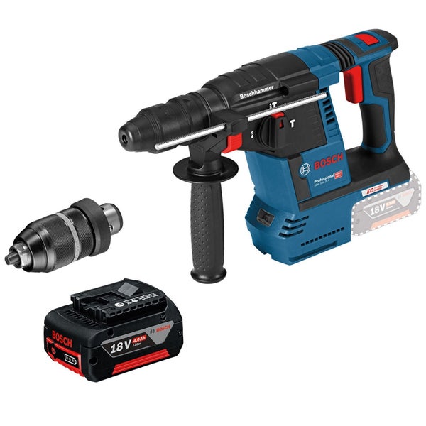 Bosch Bohrhammer mit Bohrfutter und 18 Volt Akku