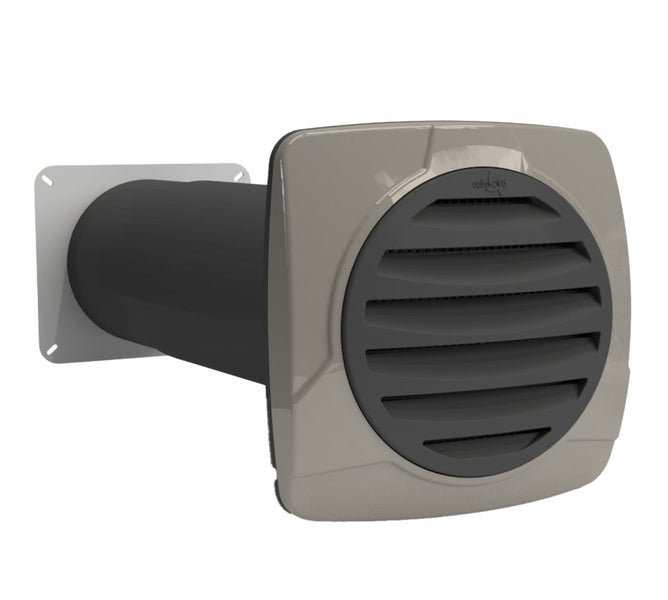 Wandventilator mit Lüftungsgitter und Rohranschluss für die Belüftung