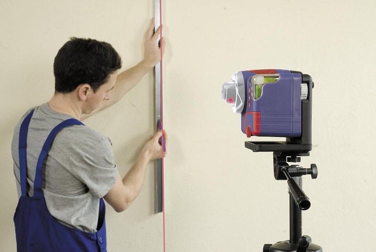 kwb Bau-Stativ 155 cm hoch mit Kamera-AdapteroderalsZubehörfürLaser-MouseoderLaser-Lot