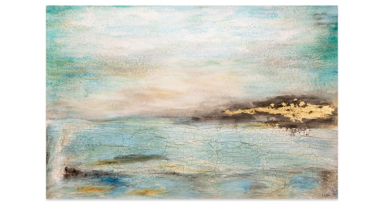 Handgemaltes Gemälde Acrylfarbe 120x80cm Blau