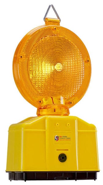 Baustellenleuchte Warnleuchte, Leitbakenlampe blink, dauerlicht Baulampe gelb oder rot / Lichtfarbe gelb