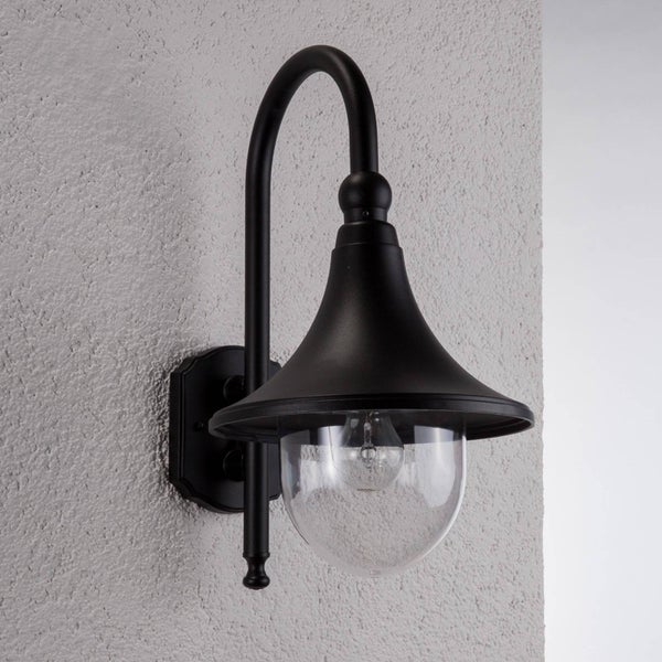 Lindby Wandleuchte außen Daphne (spritzwassergeschützt (Modern) in Schwarz aus Aluminium (1 flammig, E27) - Außenwandleuchten Wandlampe Led Außenlampe Outdoor für Außenwand/Hauswand