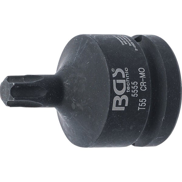 BGS Kraft-Bit-Einsatz Antrieb Innenvierkant 20 mm (3/4) T-Profil (für Torx) T55 - 5555