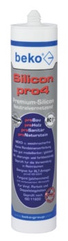 Beko Silicon pro4 Premium-Silicon neutralvernetzend für Bau, Holz, Sanitär und Naturstein in der Kartusche.