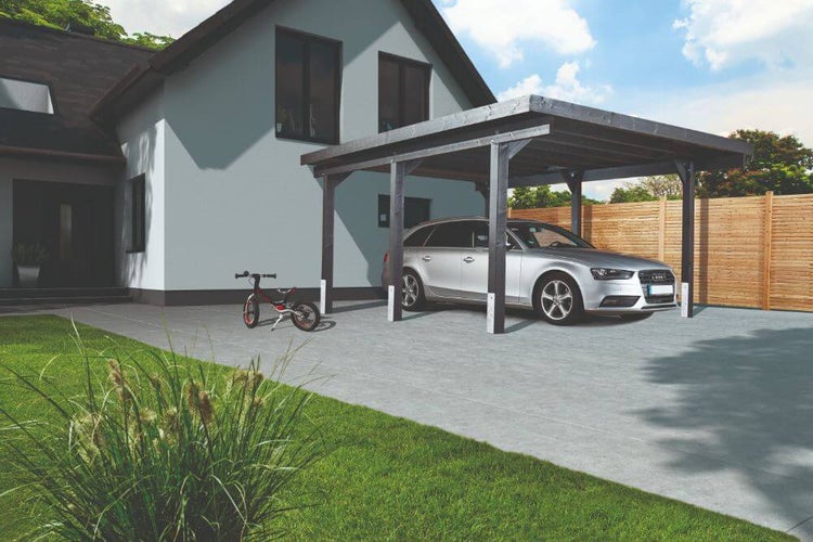 Alpholz Einzelcarport Malmö Carport aus Holz, Unterstand Überdachung, Naturbelassen