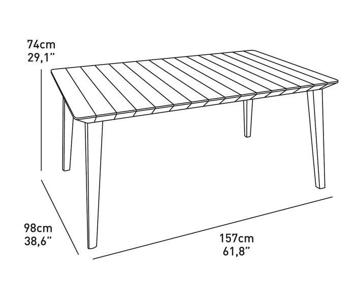Allibert Lima Tisch Cappuccino Wetterfest Garten-Esstisch Outdoor Gartentisch Gartenmöbel