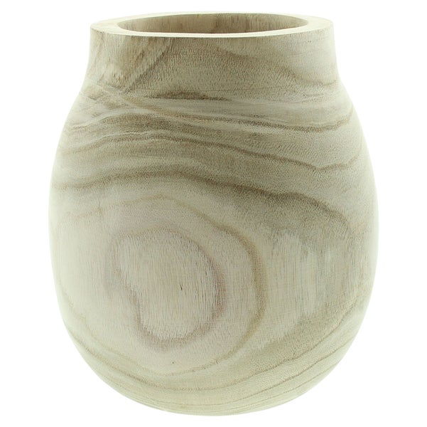 FRANK FLECHTWAREN | Dekovase Wood, HOLZ, ca. Ø 21 x 24 cm