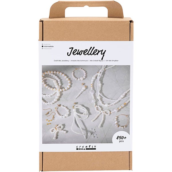 Creativ Company  Kreativ Mix Schmuck, Halsketten, Armbänder, Ohrringe, Vergoldet, Perlmuttweiß