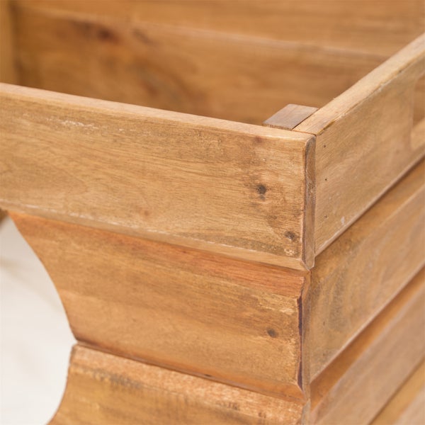 Katzenhöhlen-Set Kitty 3-teilig Mahagoni Massivholz, stapelbar naturfarben