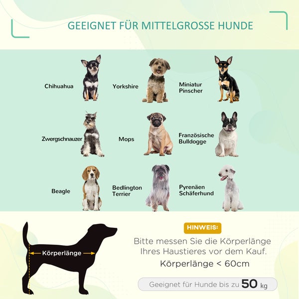 PawHut Hundebett, Medium, Metal frame, 600D Oxford fabric, Blau