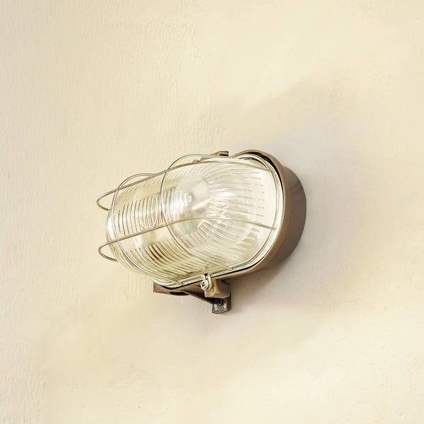 PRIOS Wandleuchte außen Kirgo (spritzwassergeschützt (Vintage, Industriell) in Alu (1 flammig E27) - Außenwandleuchten Wandlampe Led Außenlampe Outdoor für