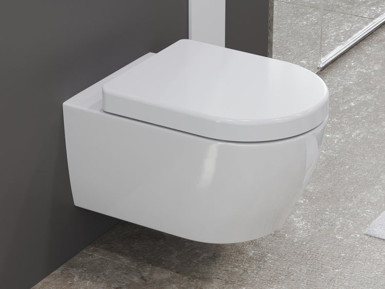 Aqua Bagno Design Hänge-WC ABWCSR003BIG – Spülrandlos – Markenkeramik – Softclose-Sitz