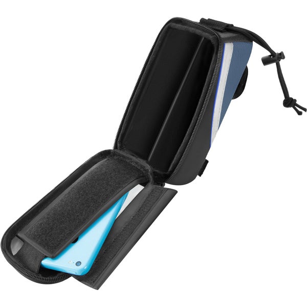 Offene Fahrradrahmentasche mit Smartphone